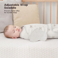 Susurration adjustable Velcro closure provides secure, quick swaddling.