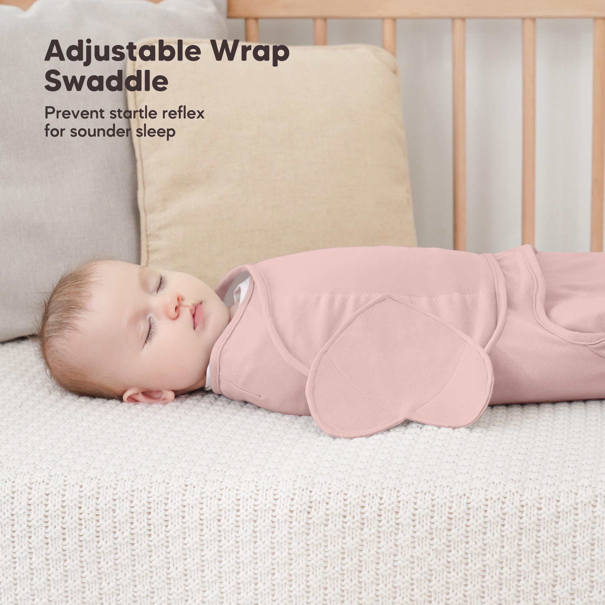 Susurration swaddle with silent Velcro for peaceful baby sleep