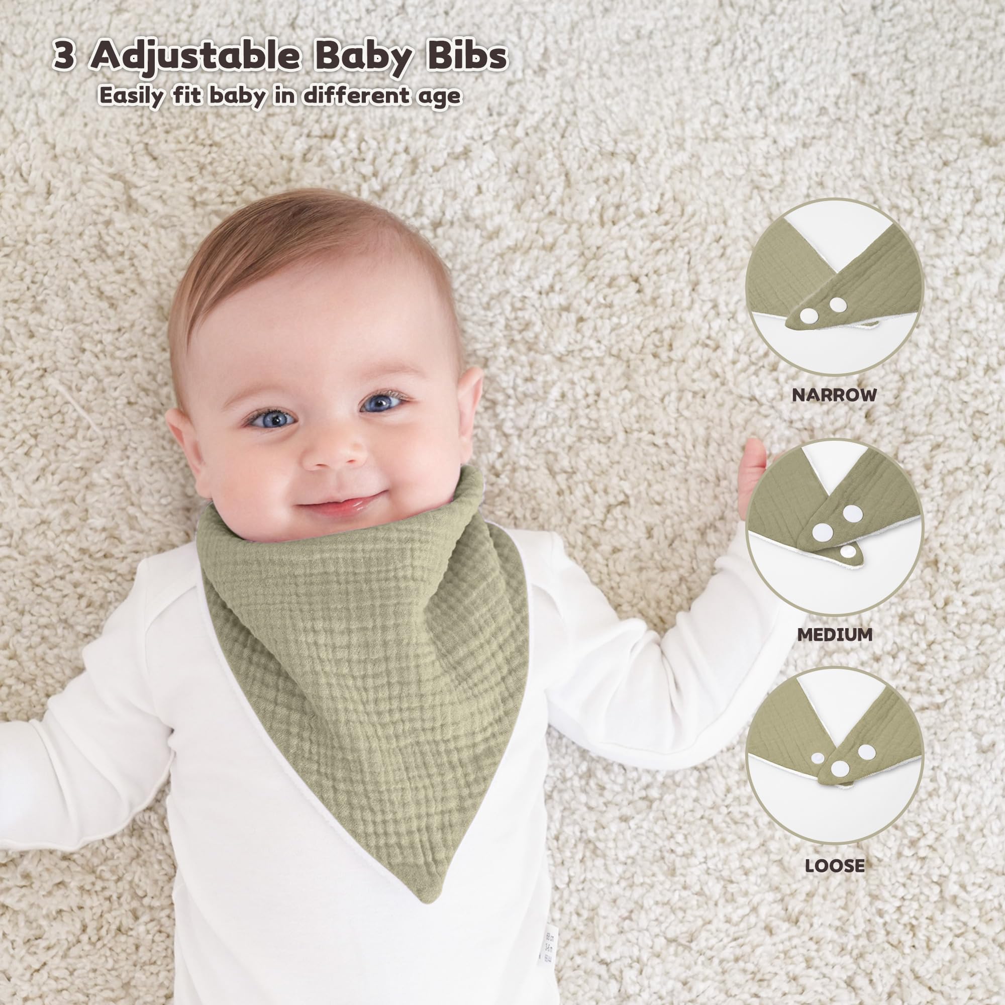 Susurration unisex bibs in cheerful colors coordinate outfits.