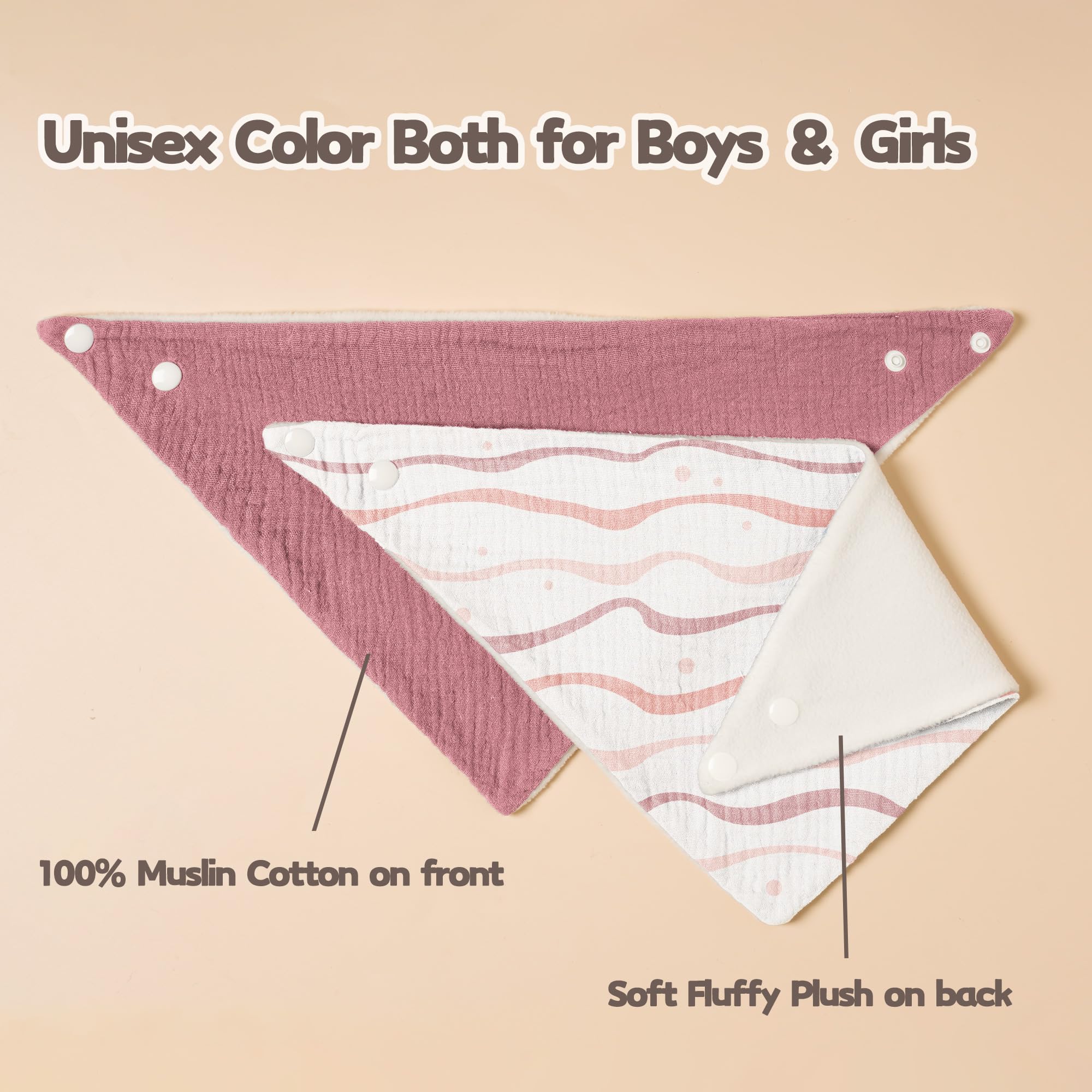Susurration unisex baby bibs in bright colors match any outfit.