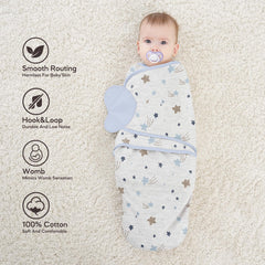 Susurration unisex swaddle design fits growing babies.
