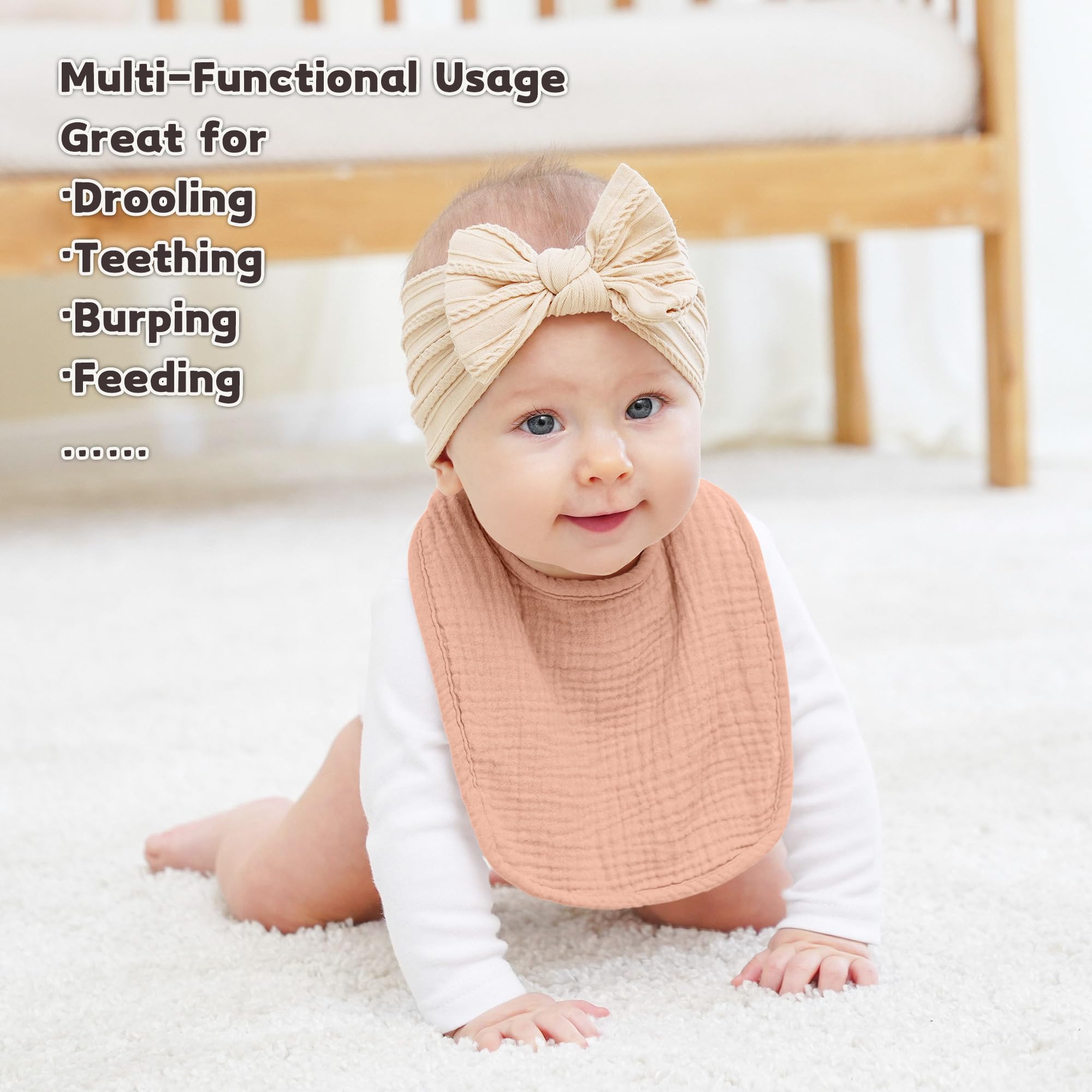 Susurration washable bibs simplify laundry with hand or machine wash.