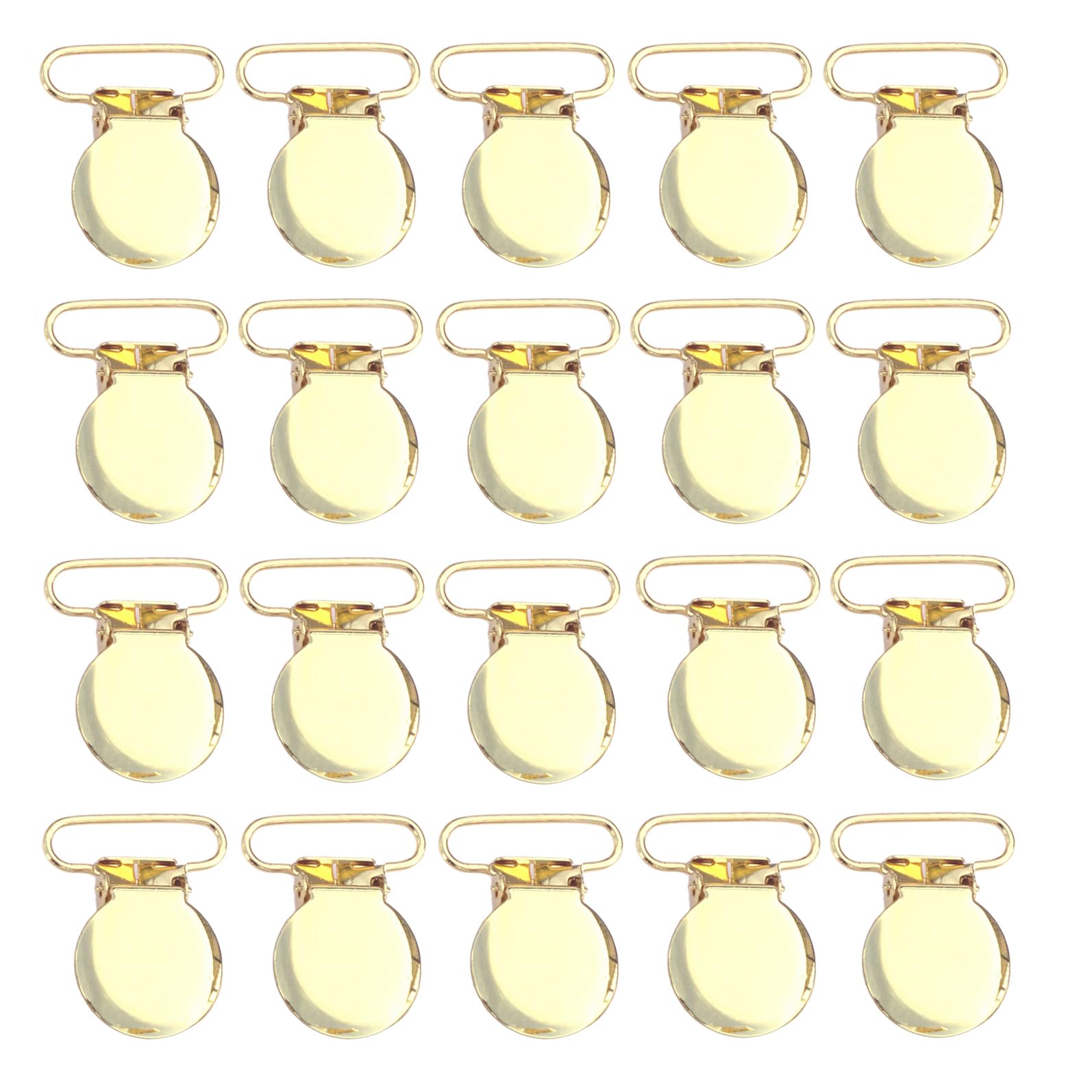 Sutoyuen gold round pacifier clip with secure 1-inch loop for DIY holders.