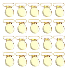 Sutoyuen gold round pacifier clip with secure 1-inch loop for DIY holders.