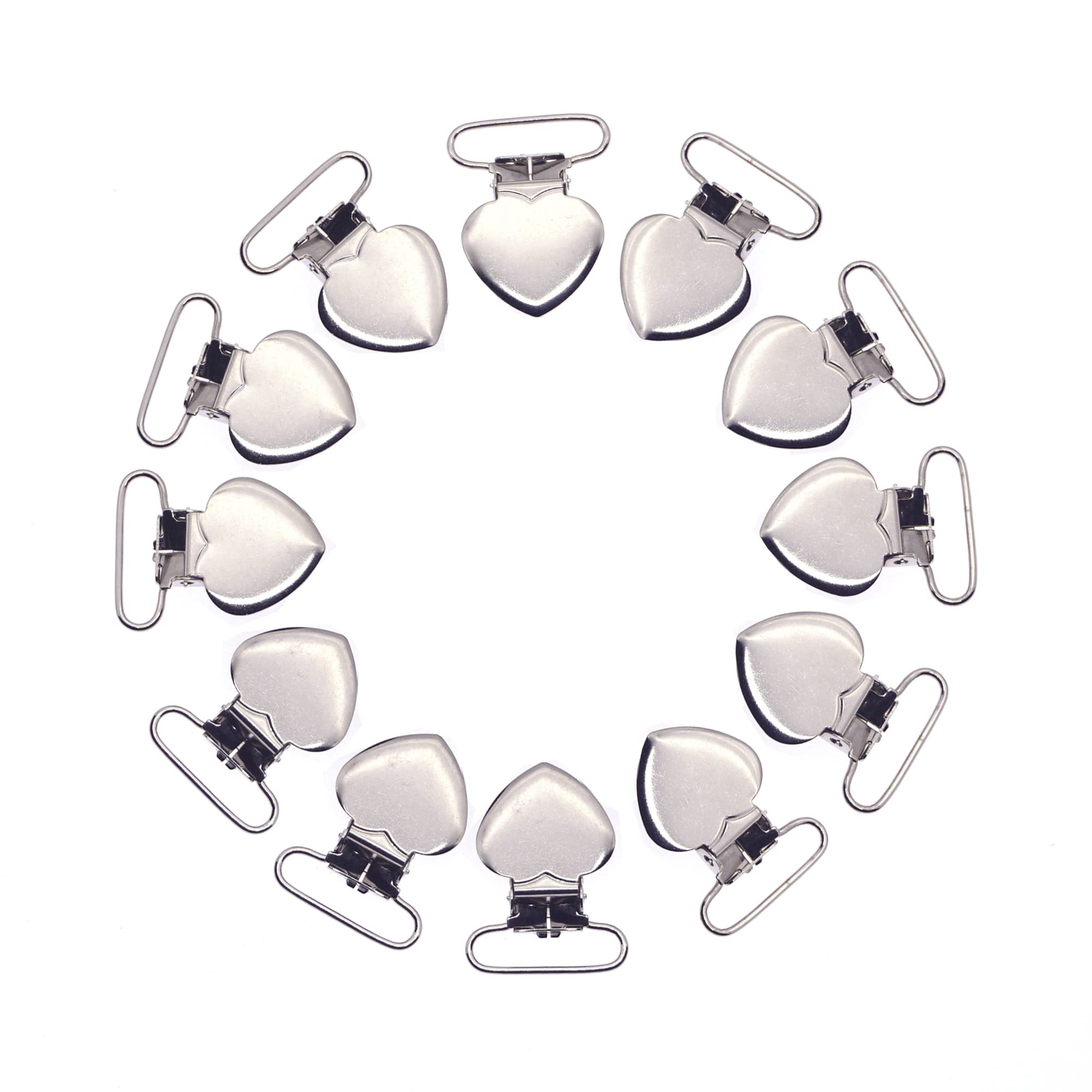 Sutoyuen 1-inch heart suspender clip for bibs and mittens.