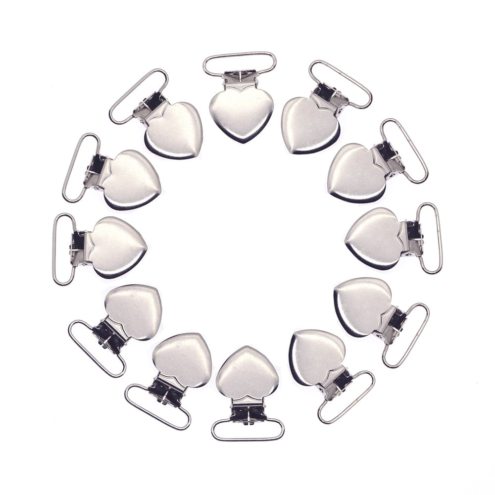 Sutoyuen 1-inch heart suspender clip for bibs and mittens.