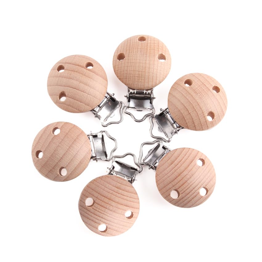 Sutoyuen Pacifier Clip natural beechwood ideal for DIY baby accessory projects.