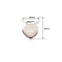 Sutoyuen silver heart clips for baby accessories and clothing details.