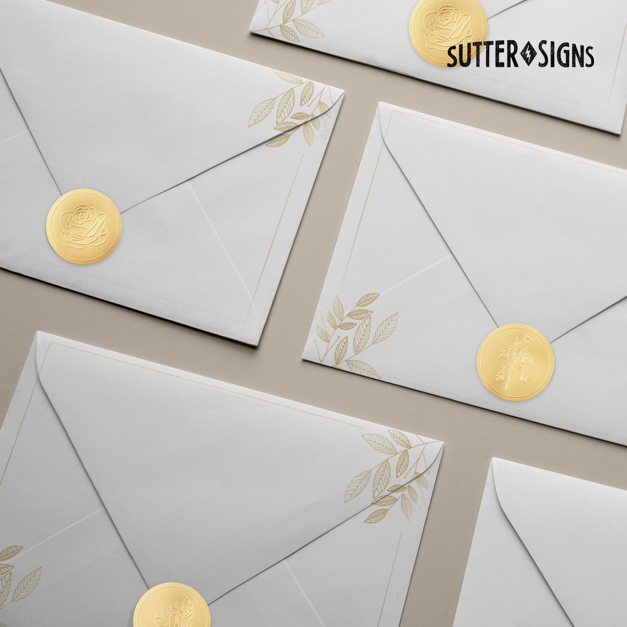 Sutter Signs 500-piece set with five floral patterns for versatile decorating options.