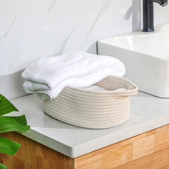 Suttmin decorative storage baskets in a living room scene