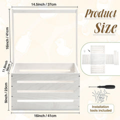 Suzile baby shower crate shown stacked/display setup for gifting