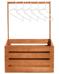 Suzile Claybank wooden baby shower crate with handle for easy gift organization.
