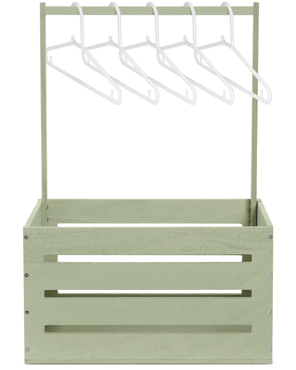 Suzile light-green wooden baby shower crate with handle for organized gifting