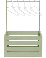 Suzile light-green wooden baby shower crate with handle for organized gifting