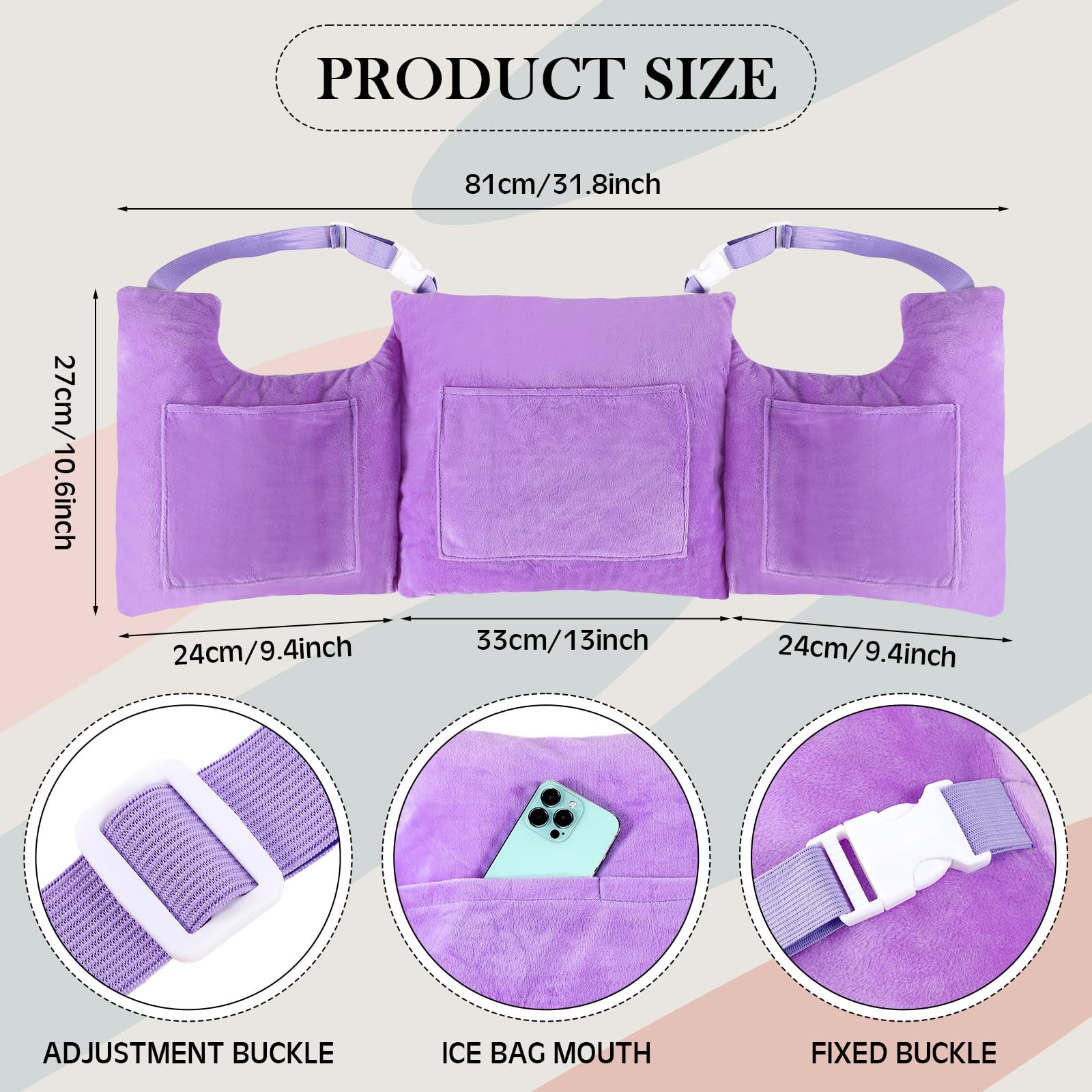 Suzile mastectomy pillow with four pockets keeps essentials within reach