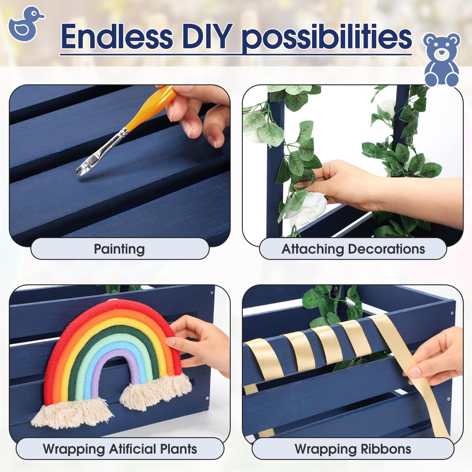 Versatile display option for gender reveals, showers, or gift presentations