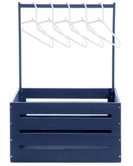 Suzile navy blue wooden baby shower crate, assembled and ready for display at a party