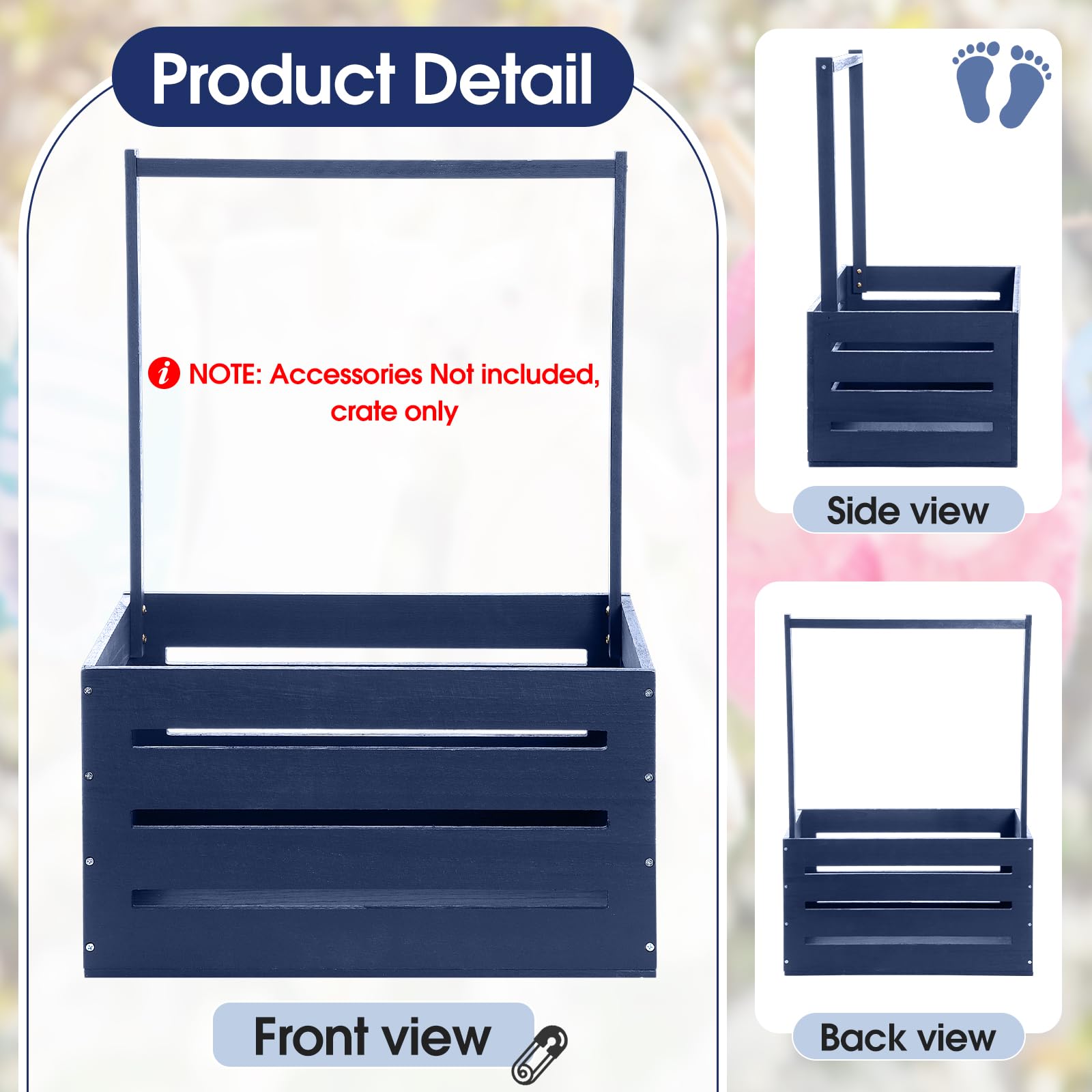 Durable wooden crate with handle design for easy gifting and decor