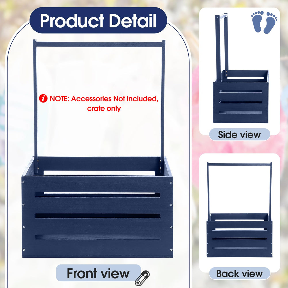 Durable wooden crate with handle design for easy gifting and decor