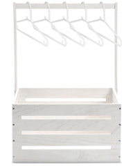 Suzile white wooden baby shower crate front view with handle for easy carrying