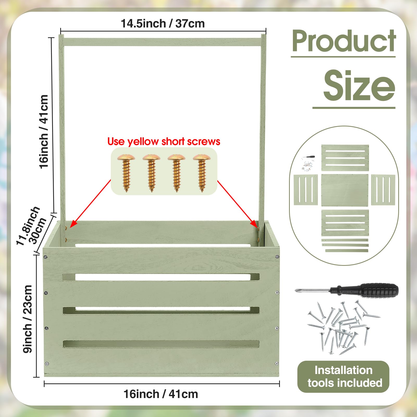 Suzile wooden baby gift crate close-up shows sturdy construction for long-lasting use