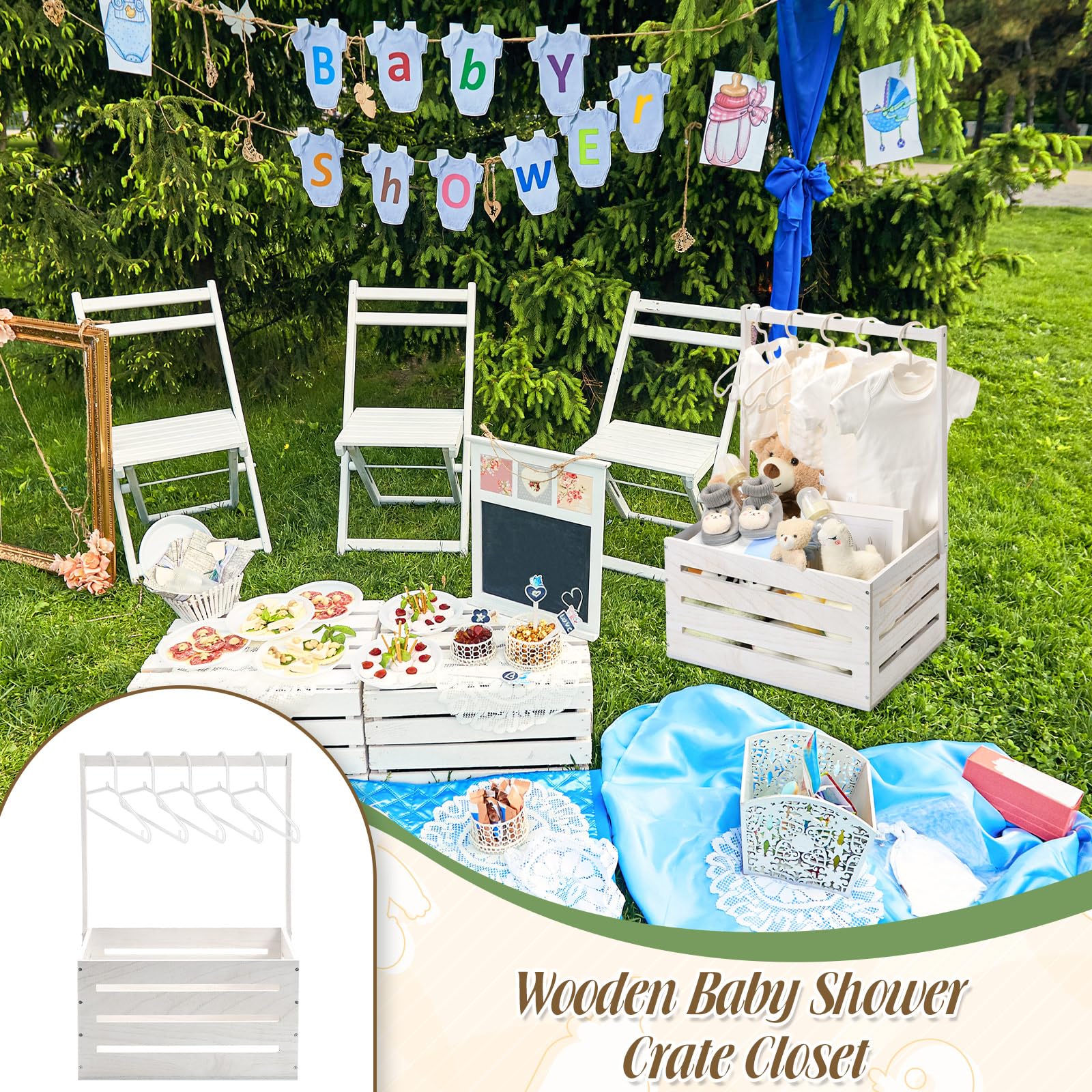 Suzile wooden crate in nursery organization use for clothes and toys