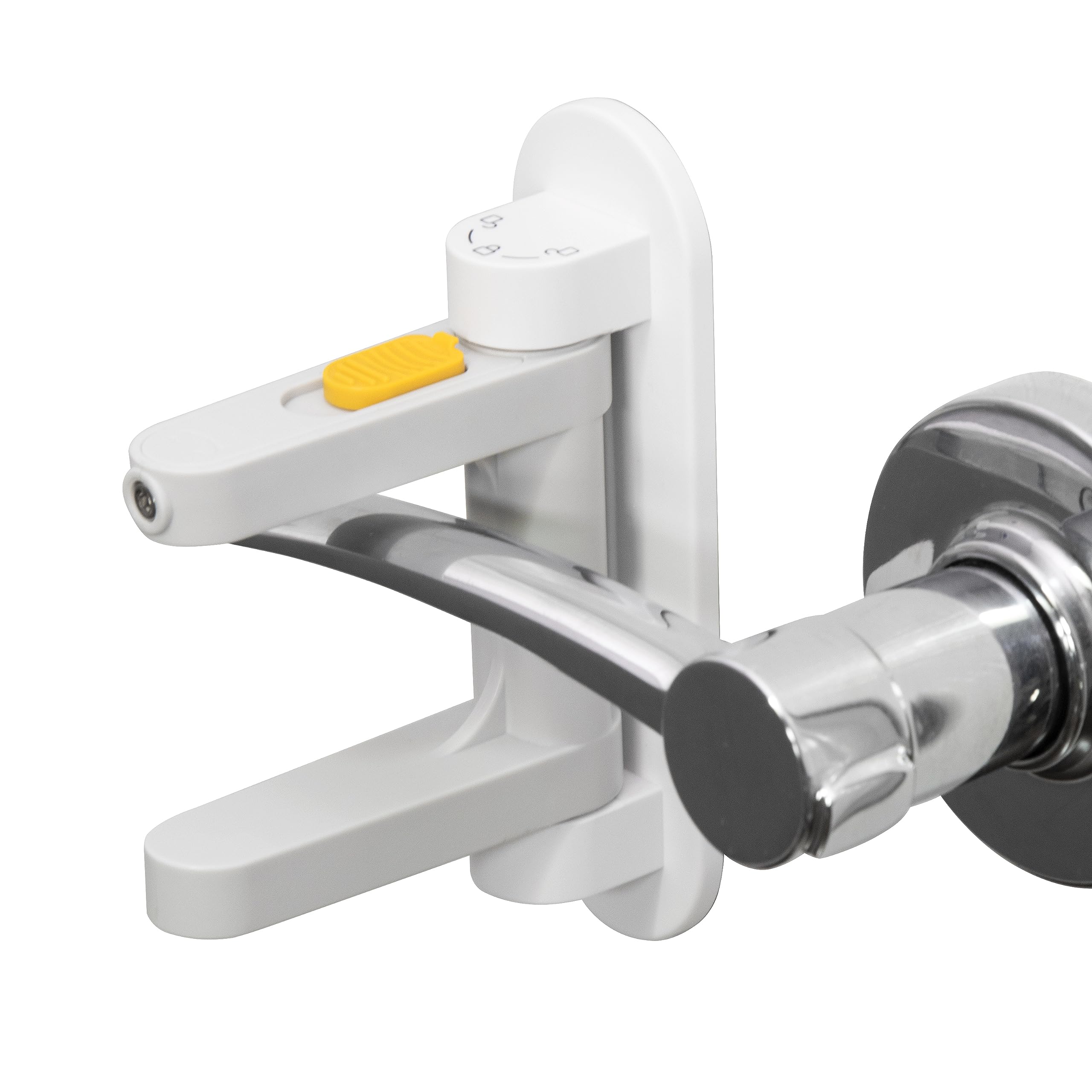 SVD.PET door lever lock pack on door showing childproof security for families