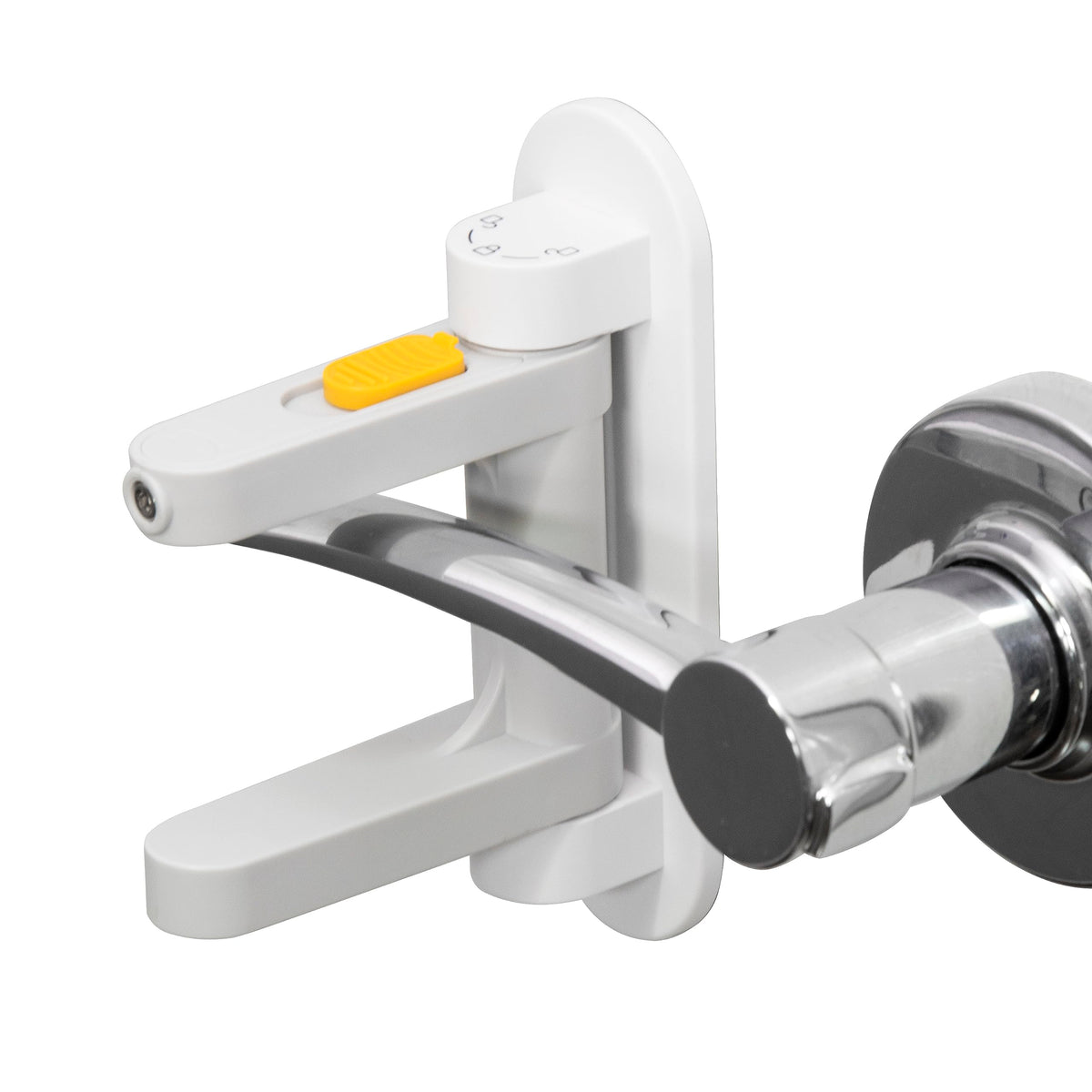 SVD.PET door lever lock pack on door showing childproof security for families
