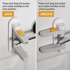 SVD.PET lever lock release button close-up highlighting easy one-hand operation
