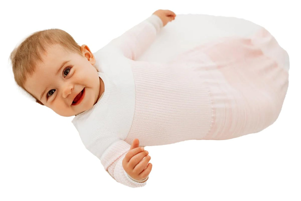 Swaddelini arms-out sleep sack pink provides gentle support for calm, restful sleep