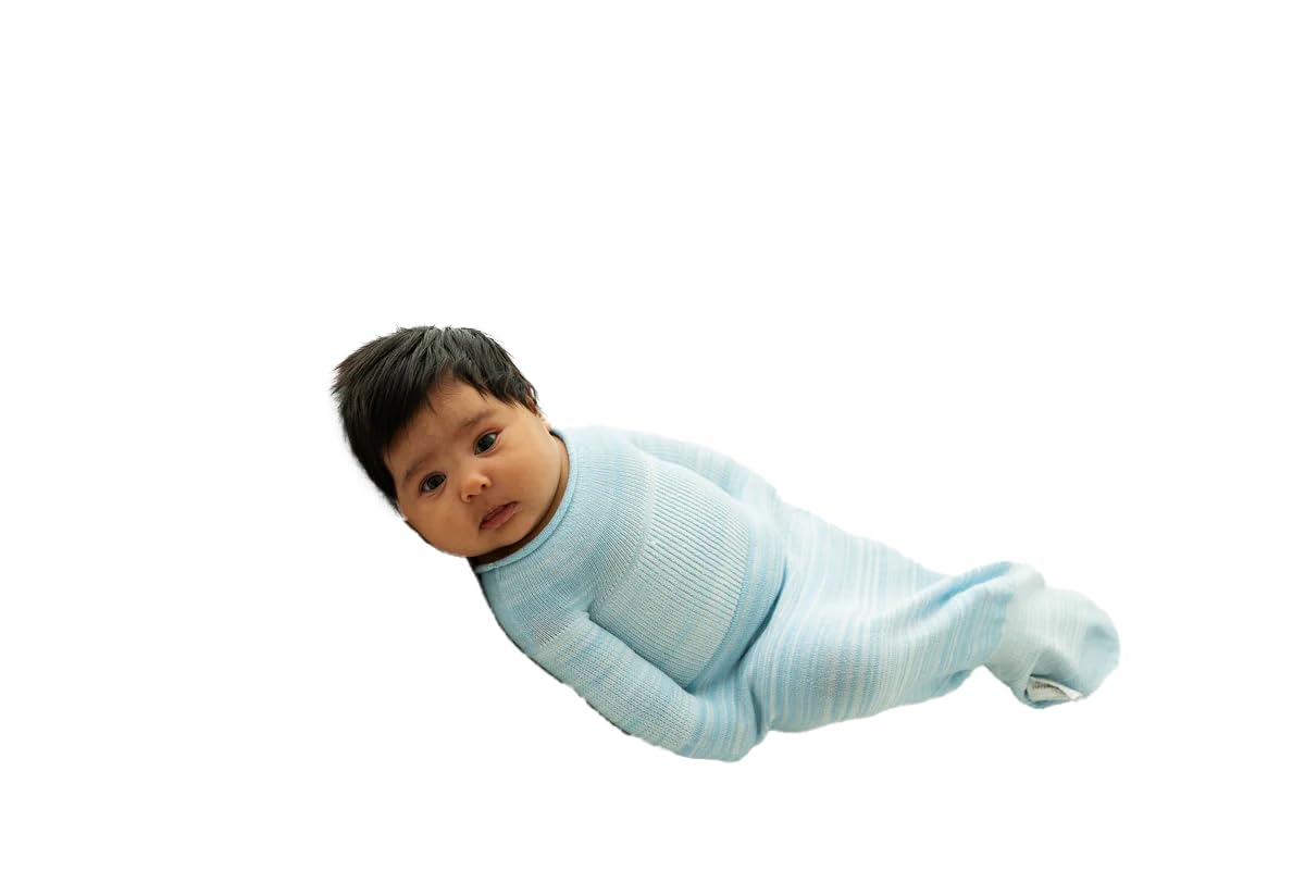 Swaddelini Swaddle Sleep Sack front view in blue, cozy design for peaceful nights.