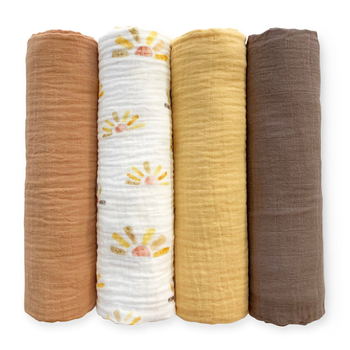 SwaddleDesigns cotton muslin swaddle blanket set of four, soft and breathable for newborn comfort