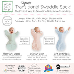 SwaddleDesigns Two-way zipper enables easy diaper changes while keeping baby secure.