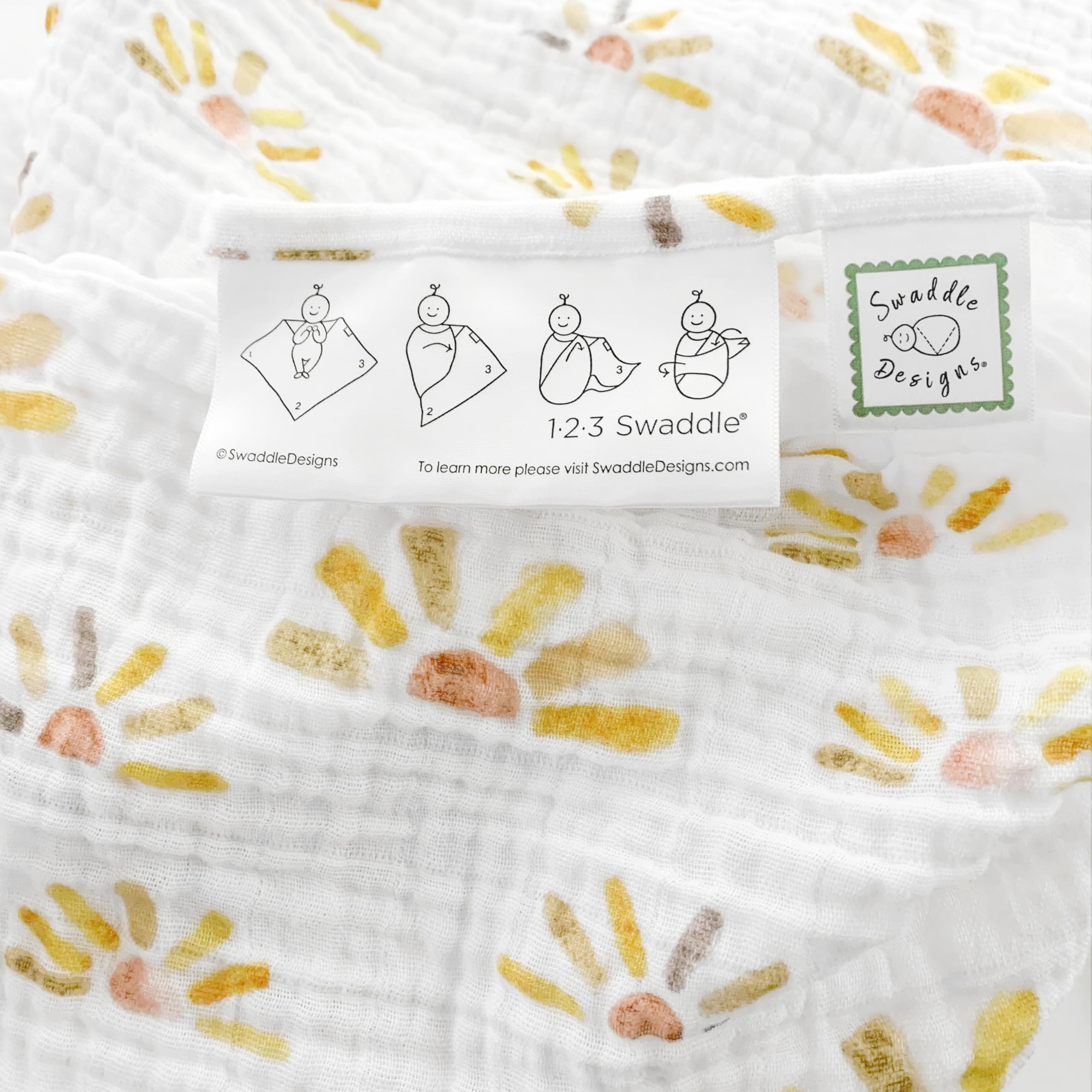 SwaddleDesigns 46x46 inch muslin swaddle blanket offering generous size