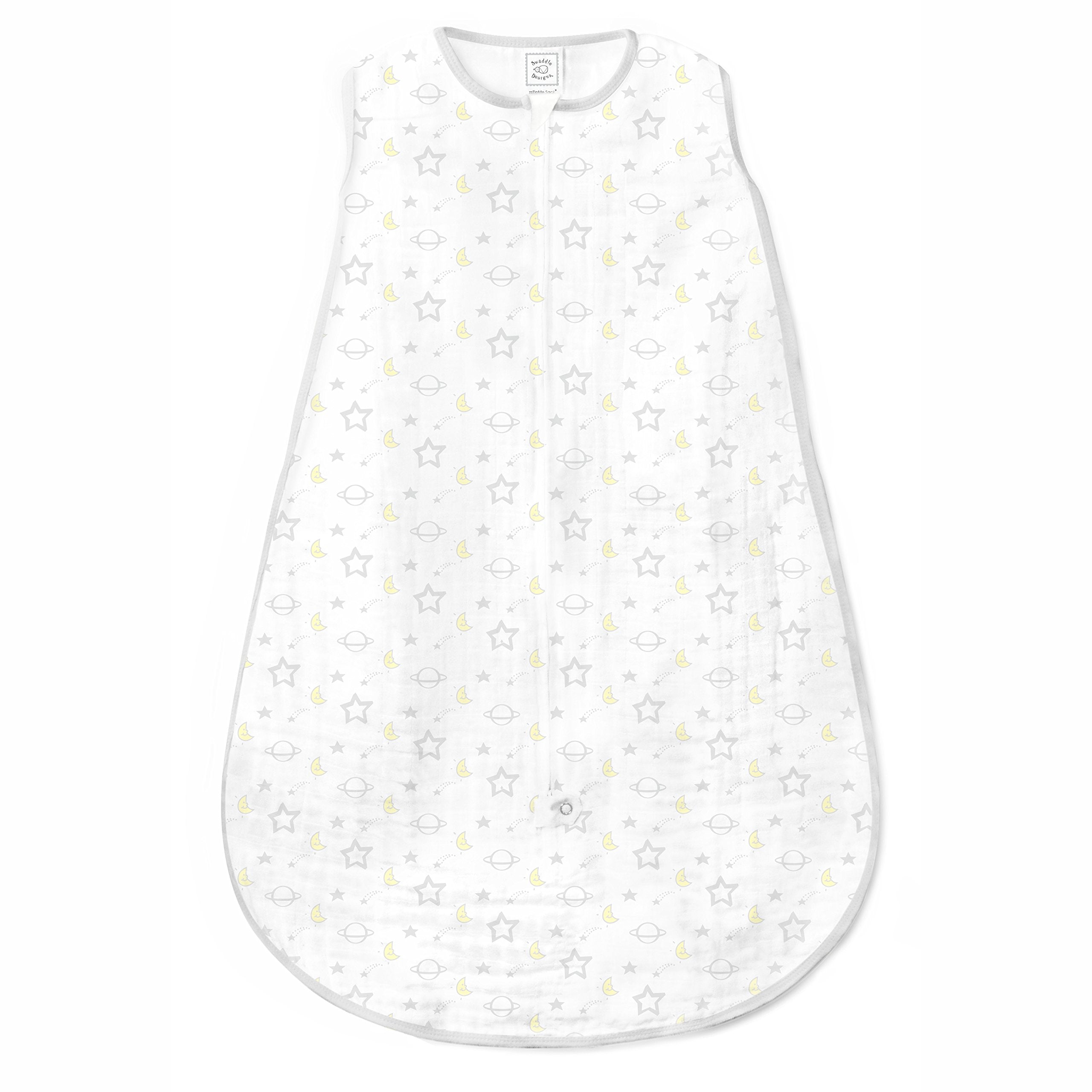SwaddleDesigns baby sleep sack with 2-way zipper for easy diaper changes