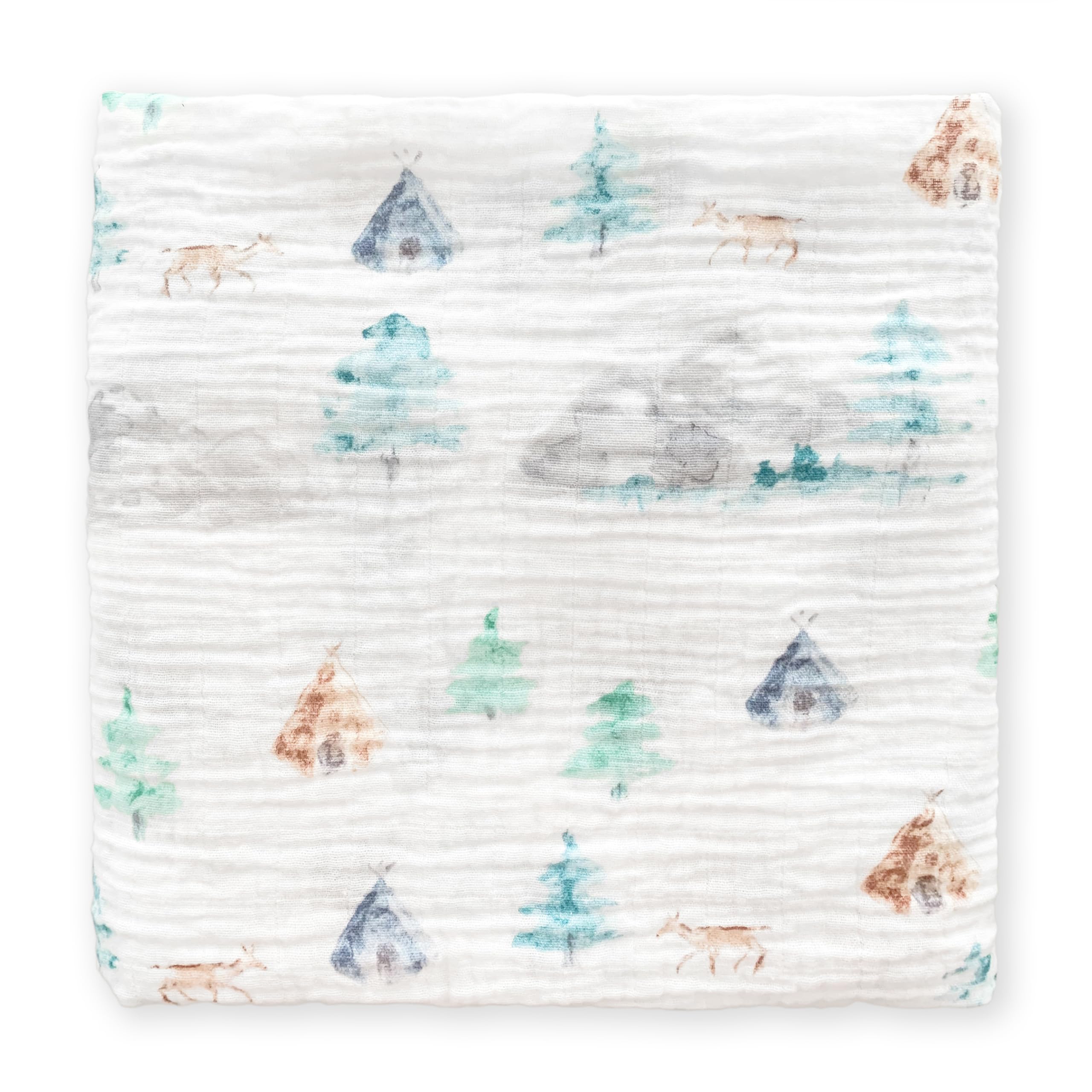 SwaddleDesigns denim mountains muslin swaddle blanket with breathable fabric for comfortable sleep
