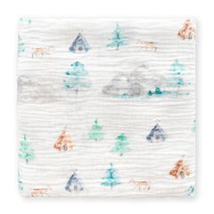 SwaddleDesigns denim mountains muslin swaddle blanket with breathable fabric for comfortable sleep