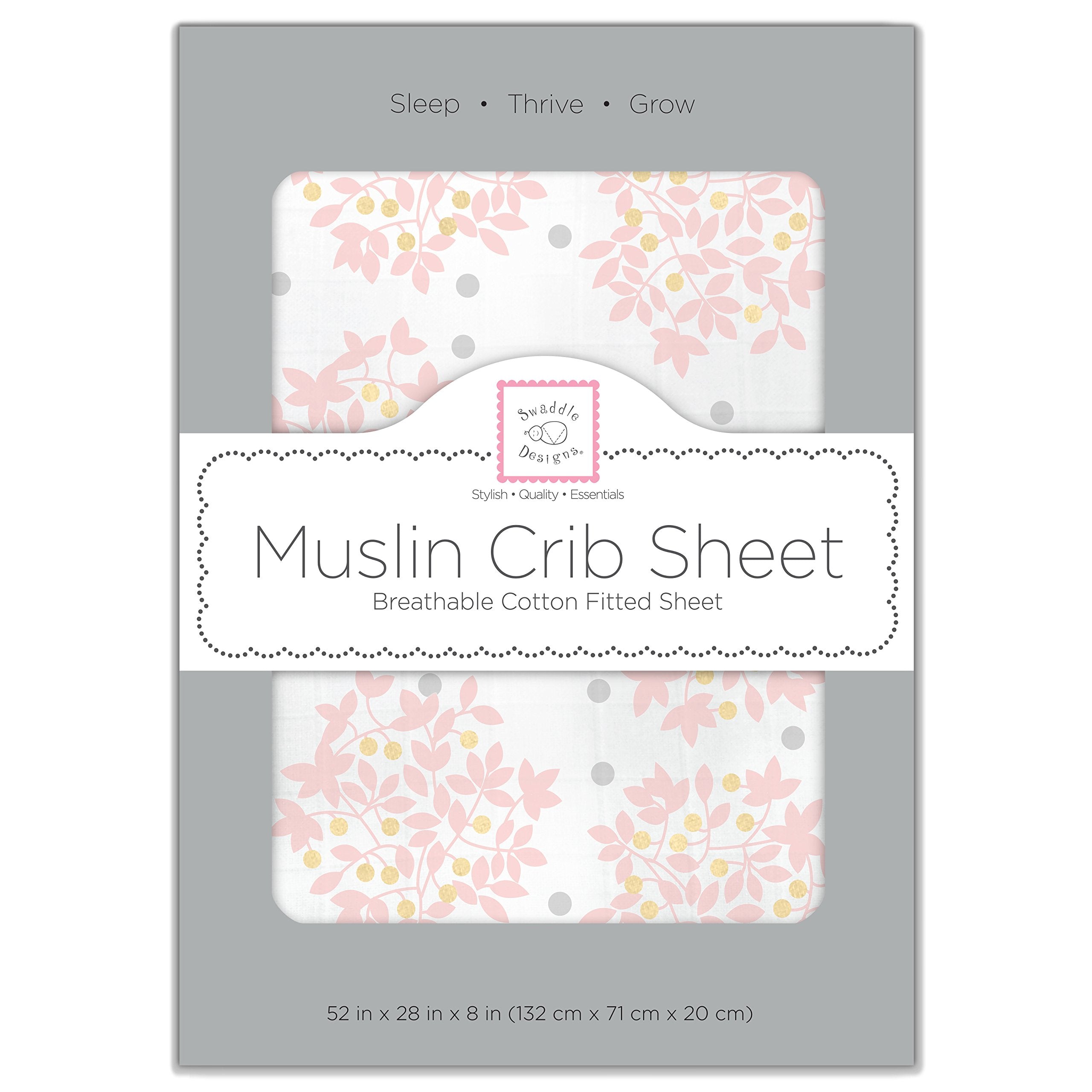 SwaddleDesigns fitted crib sheet with elastic for snug fit on standard 28 x 52 x 6 inch mattresses