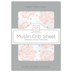 SwaddleDesigns fitted crib sheet with elastic for snug fit on standard 28 x 52 x 6 inch mattresses