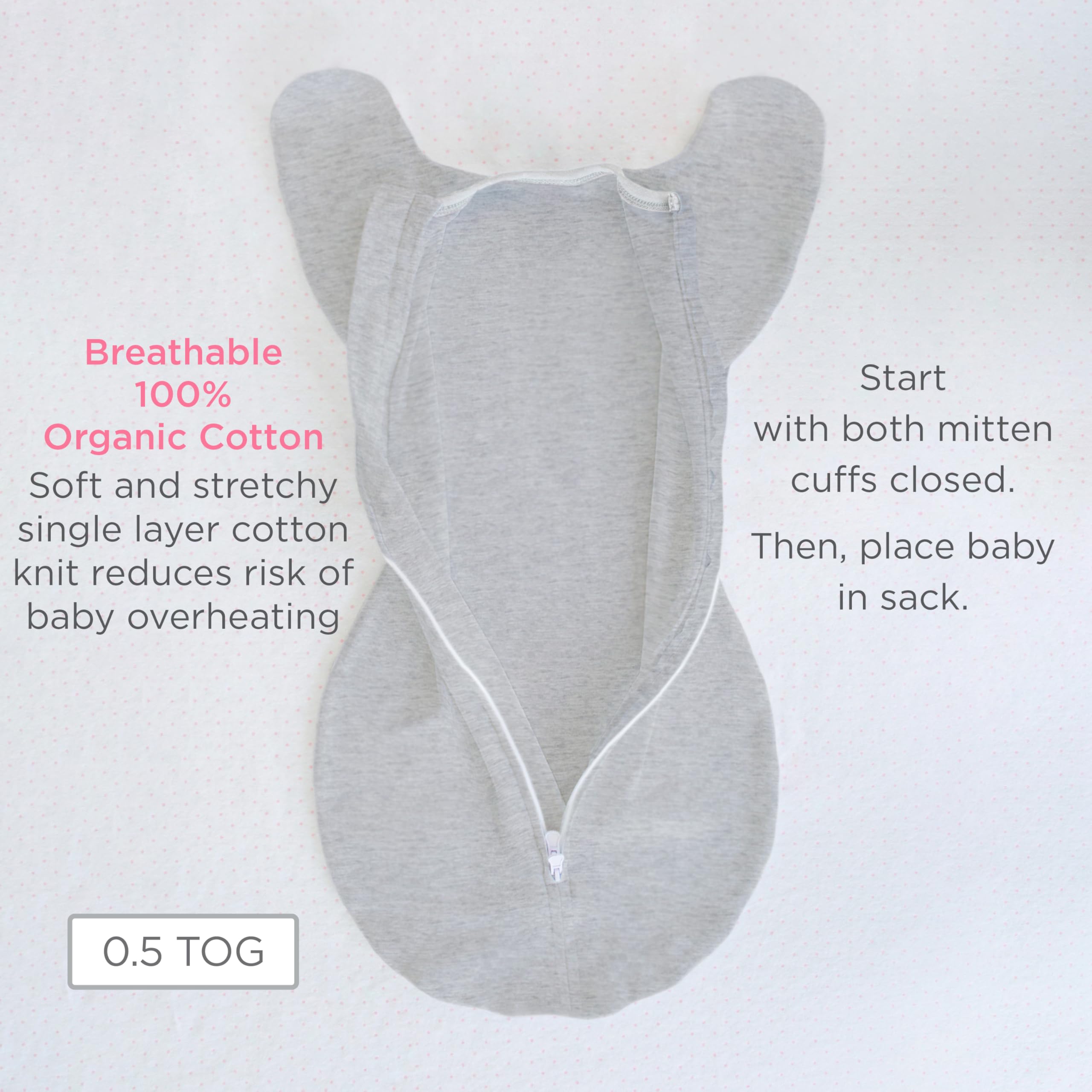 Soft organic cotton fabric feel on infant skin