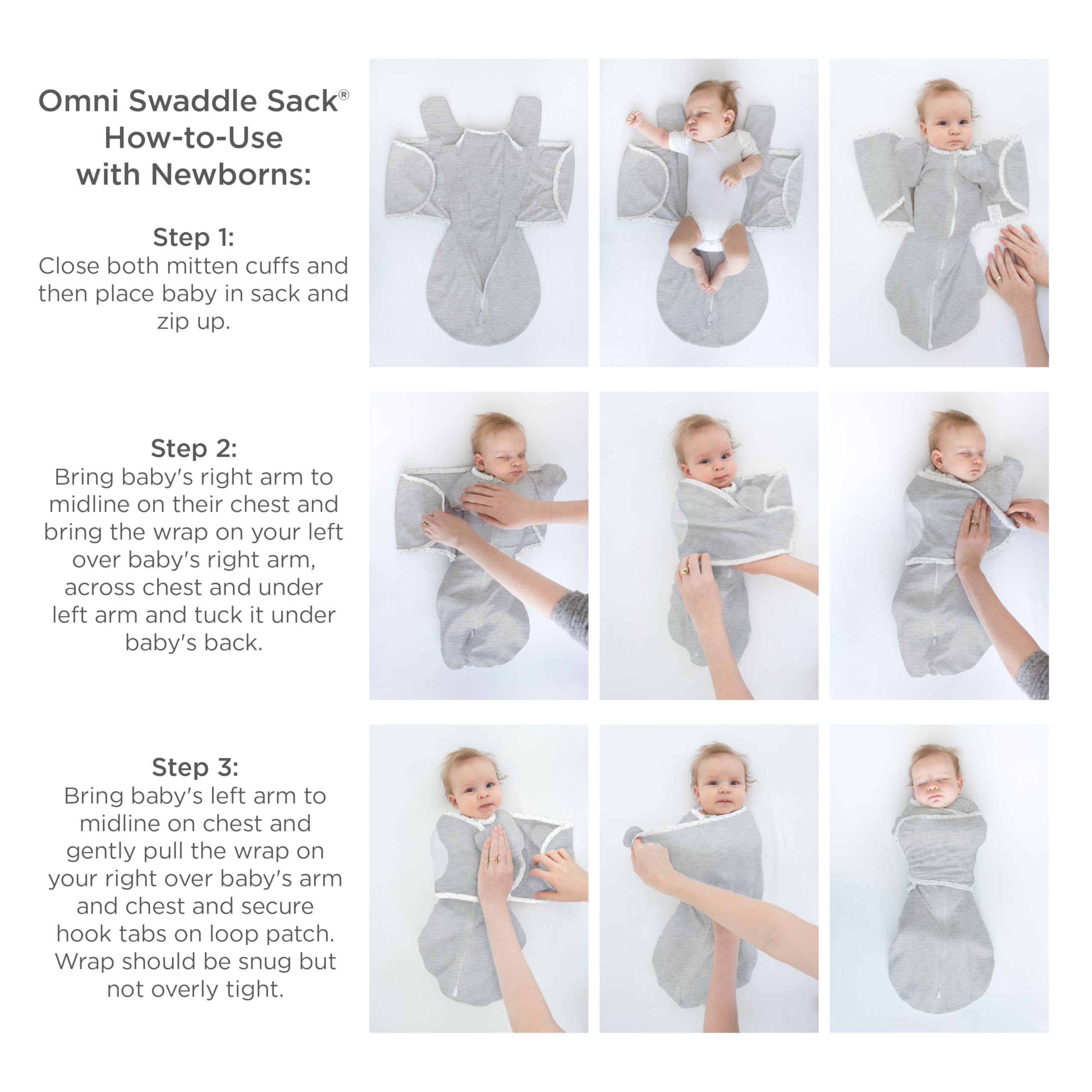 SwaddleDesigns Omni Swaddle Sack 100% cotton knit soft and breathable material.