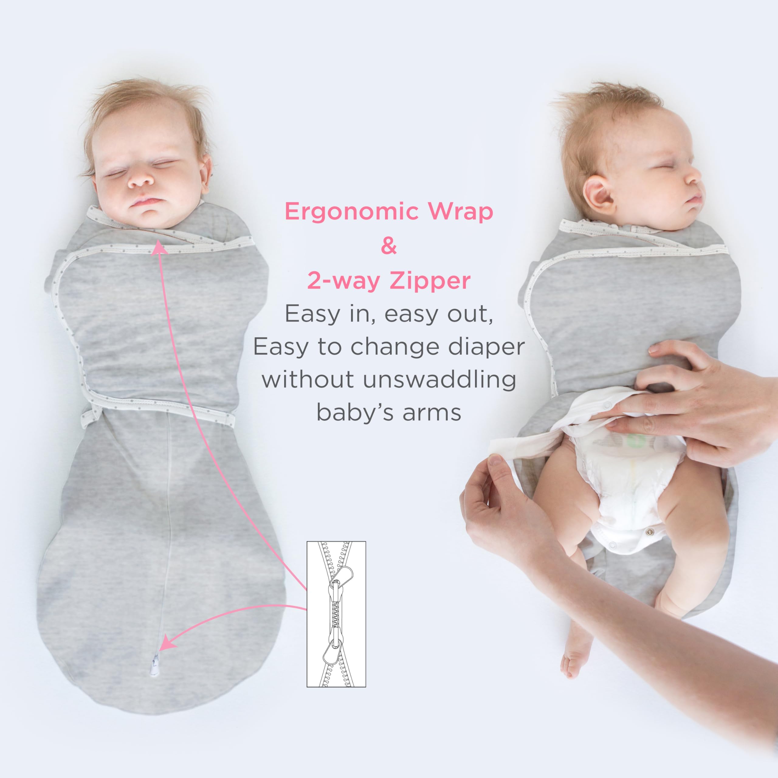 SwaddleDesigns Omni Swaddle Sack Adjustable Wrap for a snug, customizable fit.