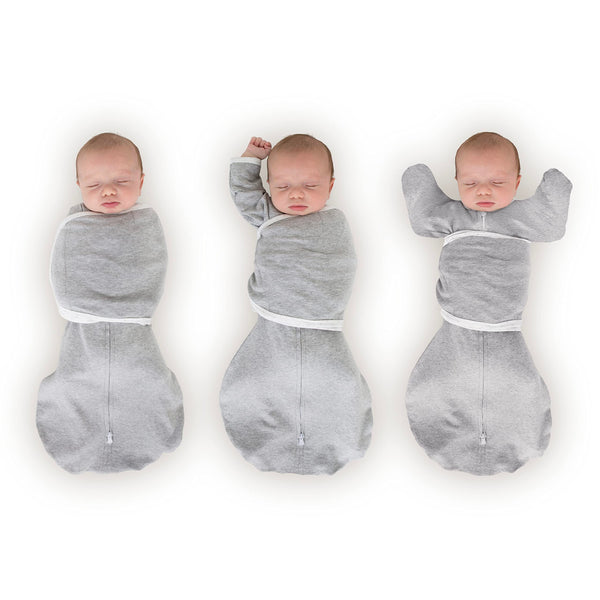 SwaddleDesigns Omni Swaddle Sack Arm Up showing flexible arm position for calm sleep.