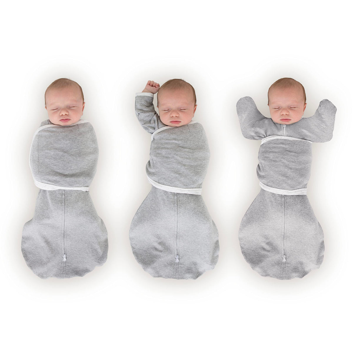 SwaddleDesigns Omni Swaddle Sack Arm Up showing flexible arm position for calm sleep.