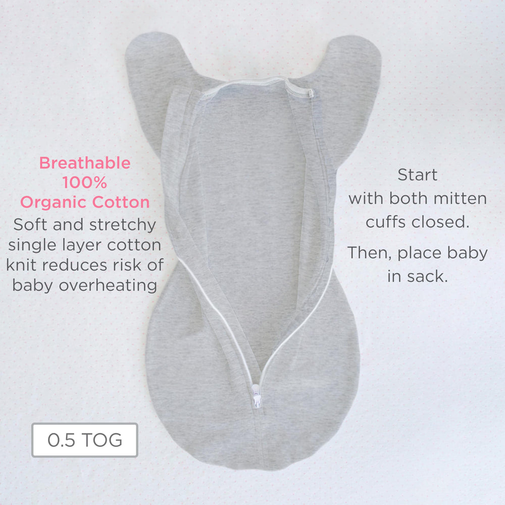 Baby wearing the 6-9 month size transitional sack for sleep