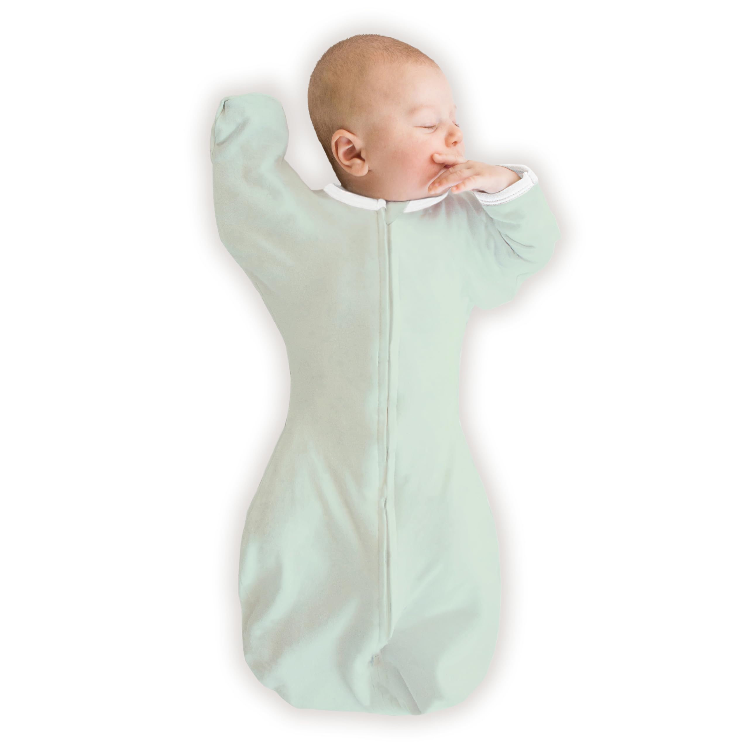 SwaddleDesigns organic transitional swaddle sack with arms-up sleeves for self-soothing in sleep