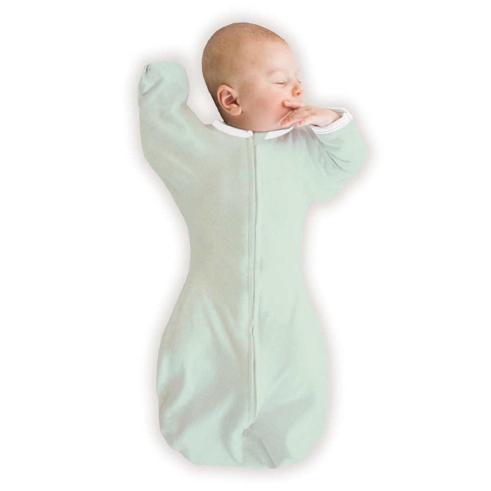 SwaddleDesigns organic transitional swaddle sack with arms-up sleeves for self-soothing in sleep
