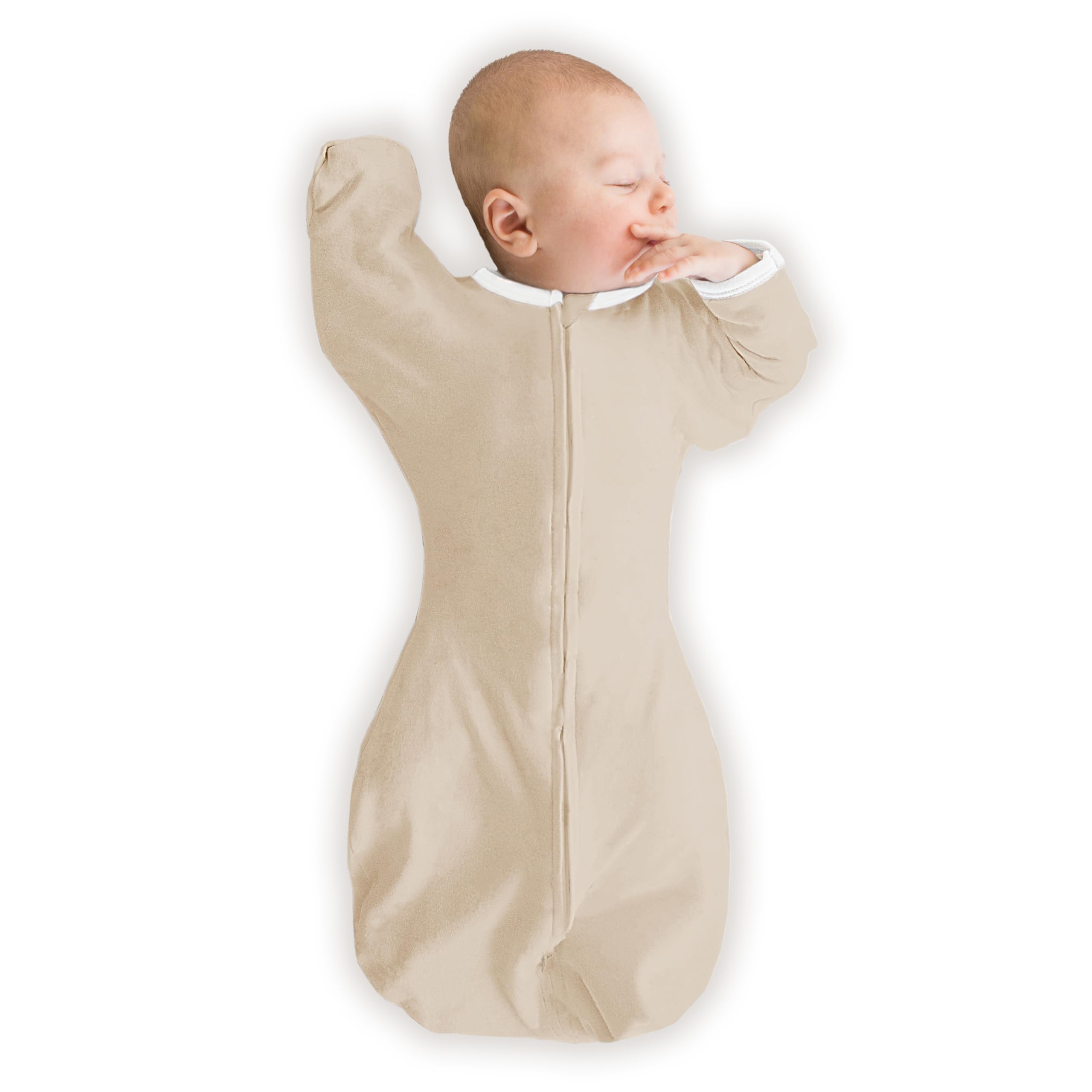 SwaddleDesigns organic transitional swaddle sack with arms up design for gentle self-soothing.