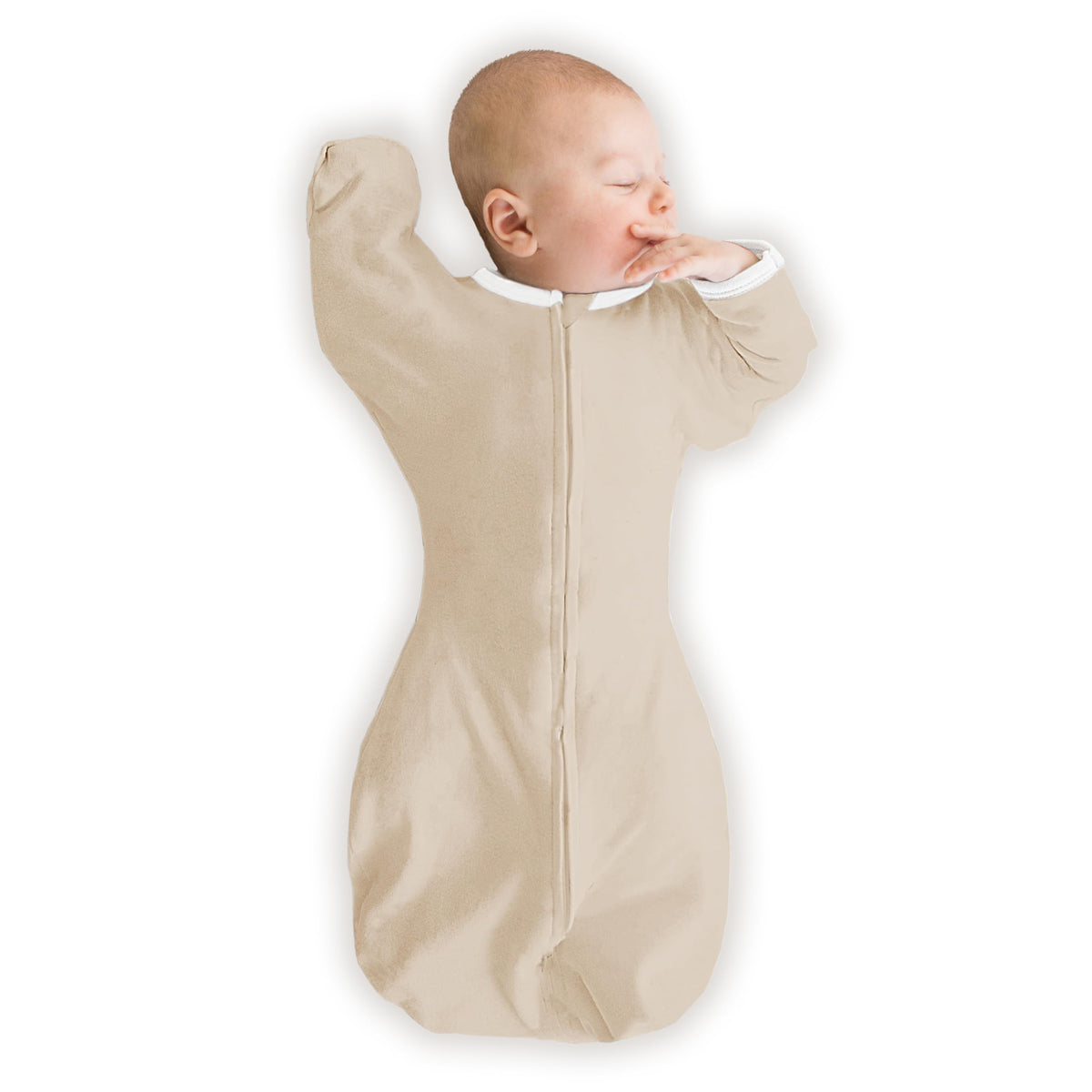 SwaddleDesigns organic transitional swaddle sack with arms up design for gentle self-soothing.