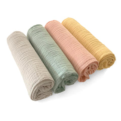 Close-up of SwaddleDesigns Spring Garden muslin fabric showing softness.